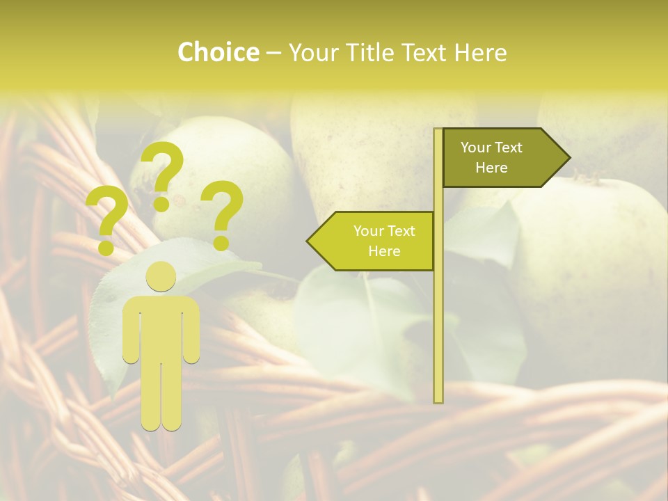 A Basket Filled With Green Apples Sitting On Top Of A Table PowerPoint Template