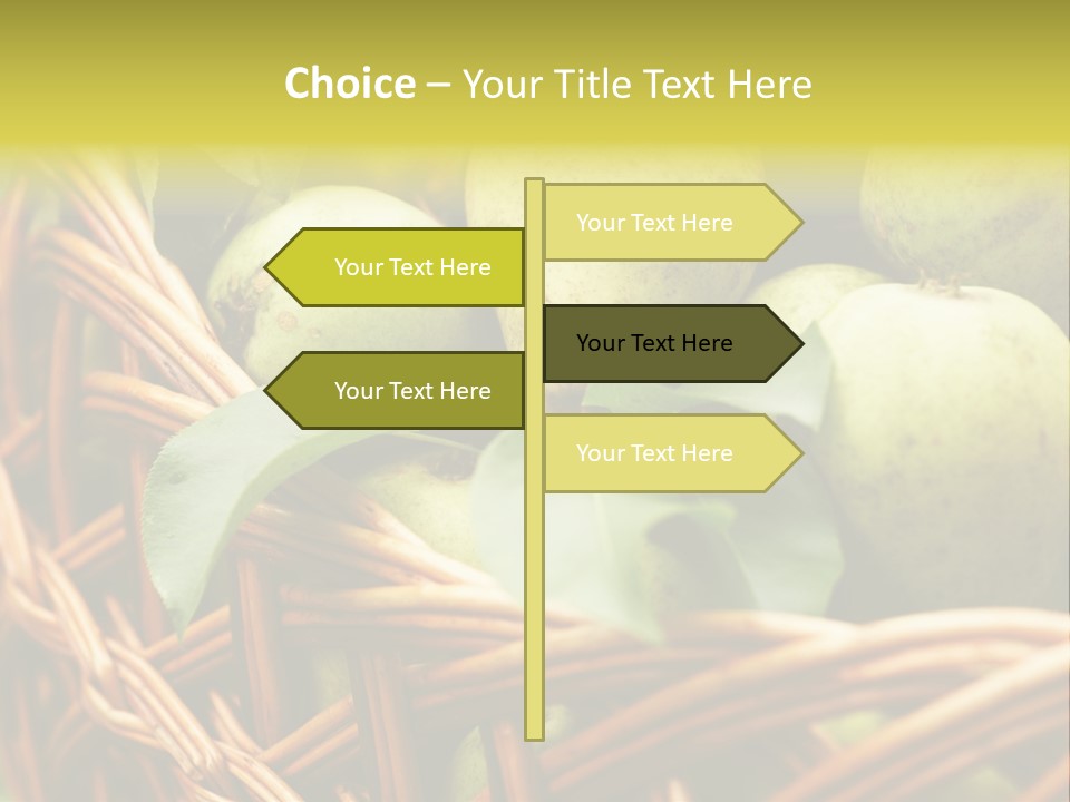A Basket Filled With Green Apples Sitting On Top Of A Table PowerPoint Template