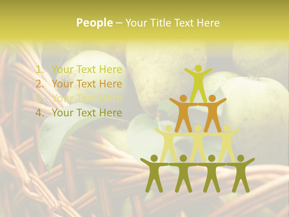 A Basket Filled With Green Apples Sitting On Top Of A Table PowerPoint Template