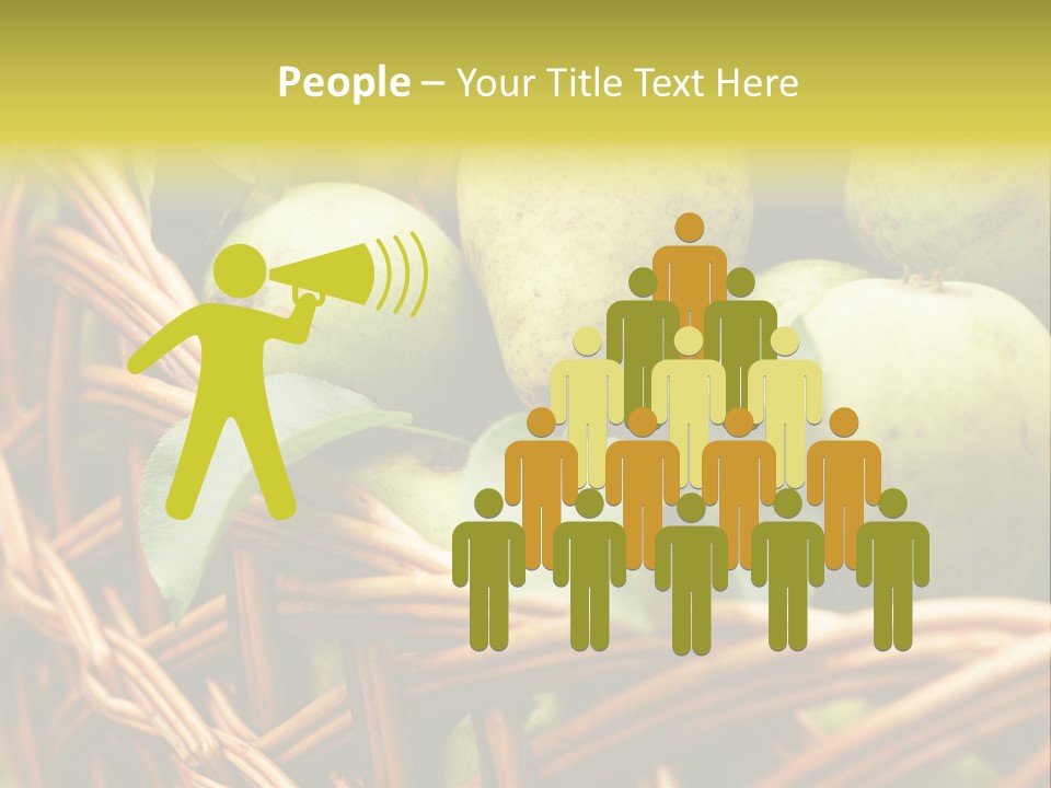 A Basket Filled With Green Apples Sitting On Top Of A Table PowerPoint Template