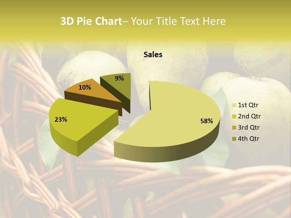 A Basket Filled With Green Apples Sitting On Top Of A Table PowerPoint Template