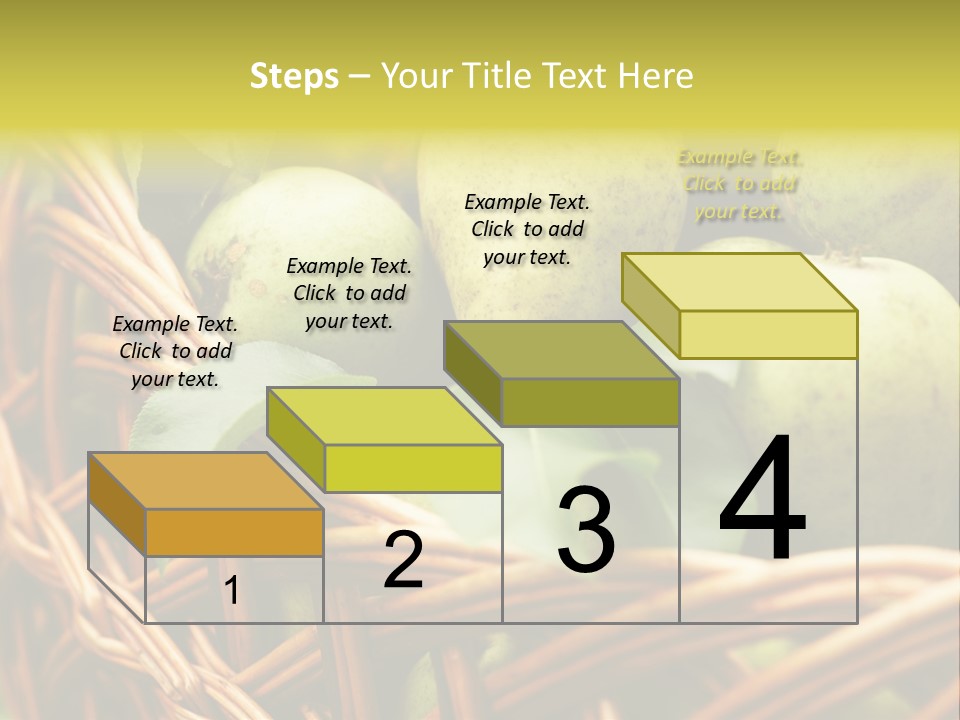 A Basket Filled With Green Apples Sitting On Top Of A Table PowerPoint Template