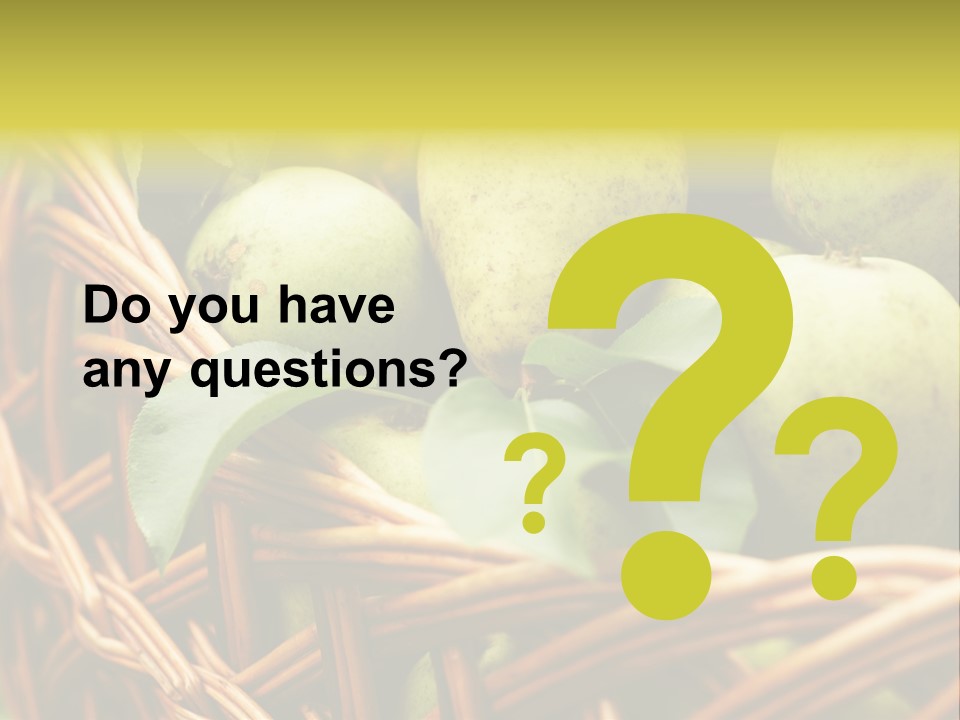 A Basket Filled With Green Apples Sitting On Top Of A Table PowerPoint Template