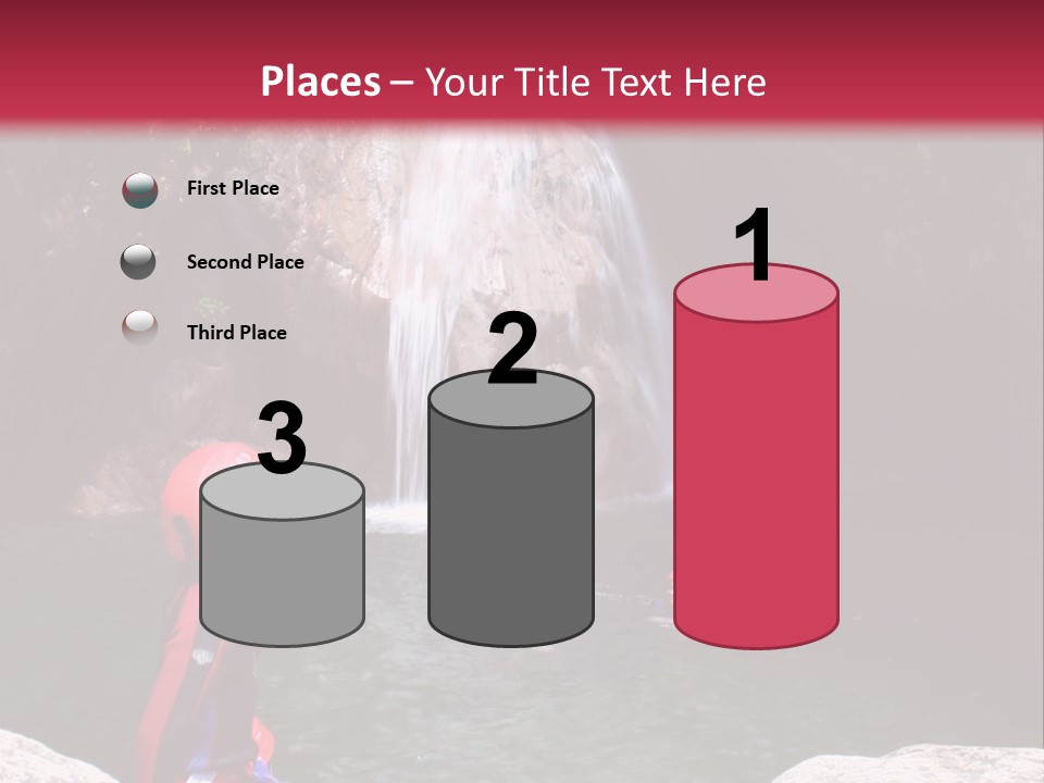 Adrenalin Sport - Canyoning. Small Child In Foreground. PowerPoint Template