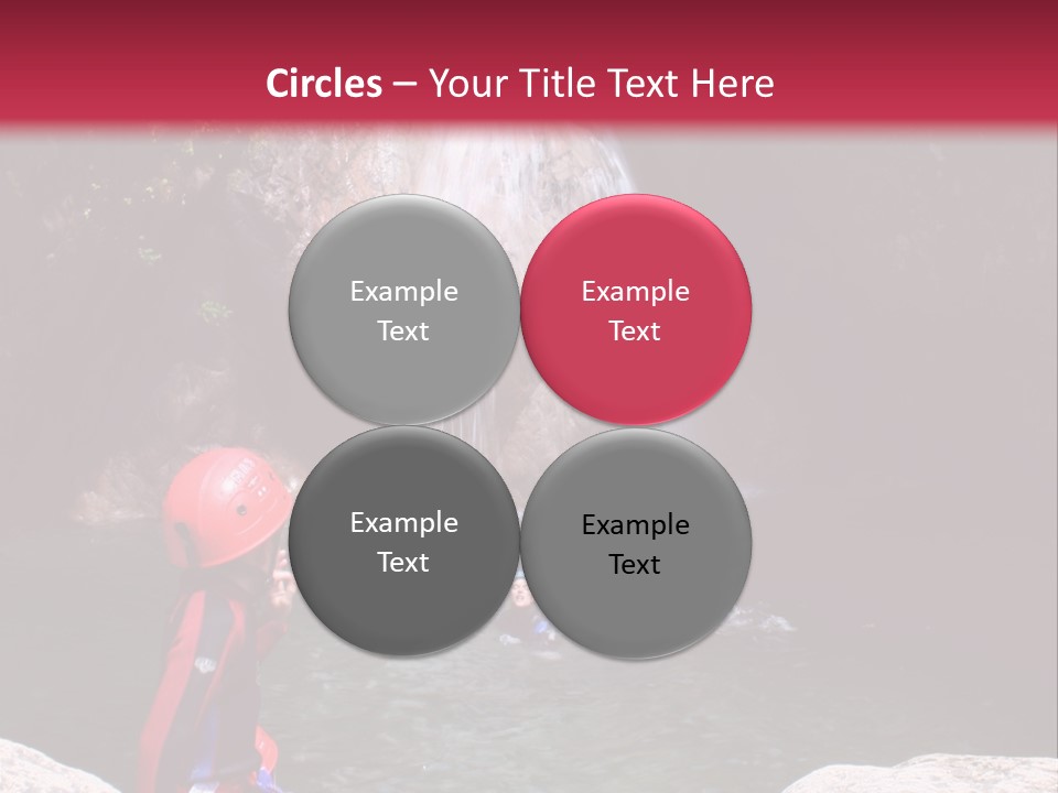 Adrenalin Sport - Canyoning. Small Child In Foreground. PowerPoint Template