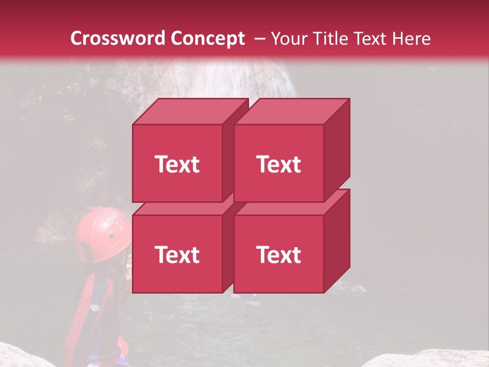 Adrenalin Sport - Canyoning. Small Child In Foreground. PowerPoint Template