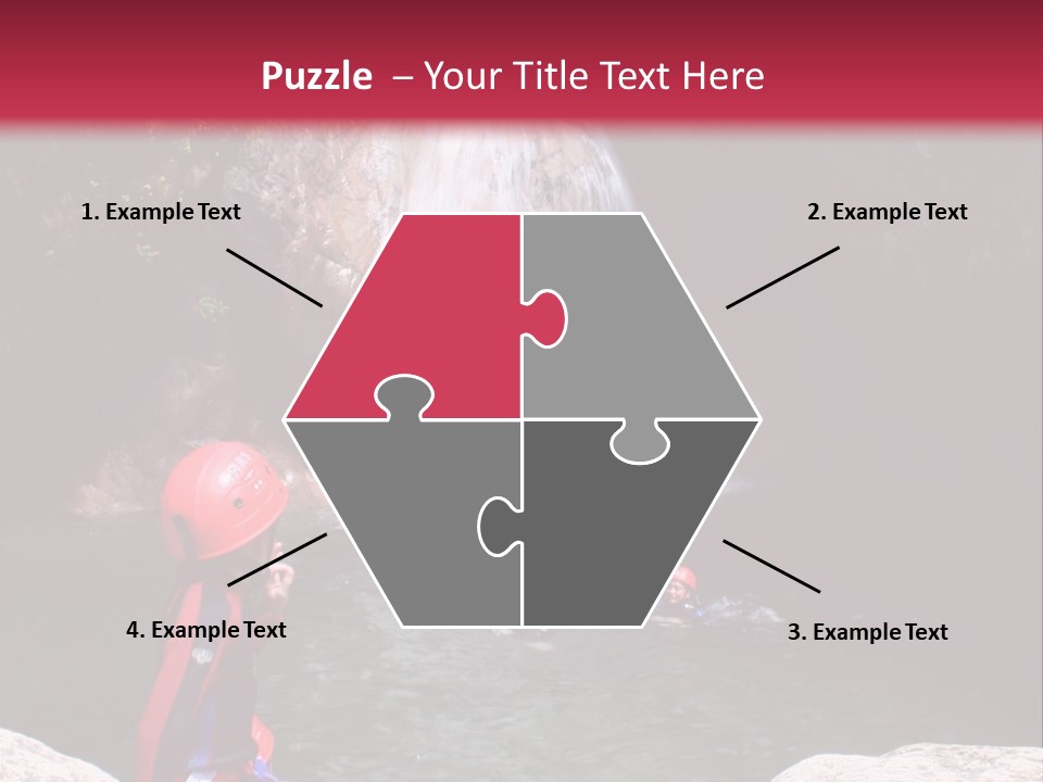 Adrenalin Sport - Canyoning. Small Child In Foreground. PowerPoint Template