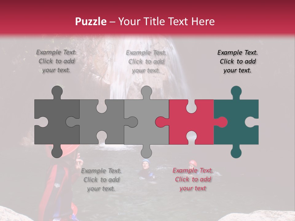 Adrenalin Sport - Canyoning. Small Child In Foreground. PowerPoint Template