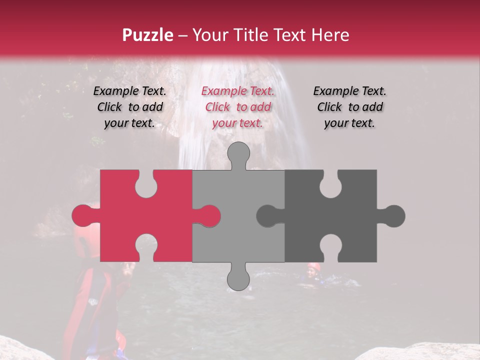 Adrenalin Sport - Canyoning. Small Child In Foreground. PowerPoint Template