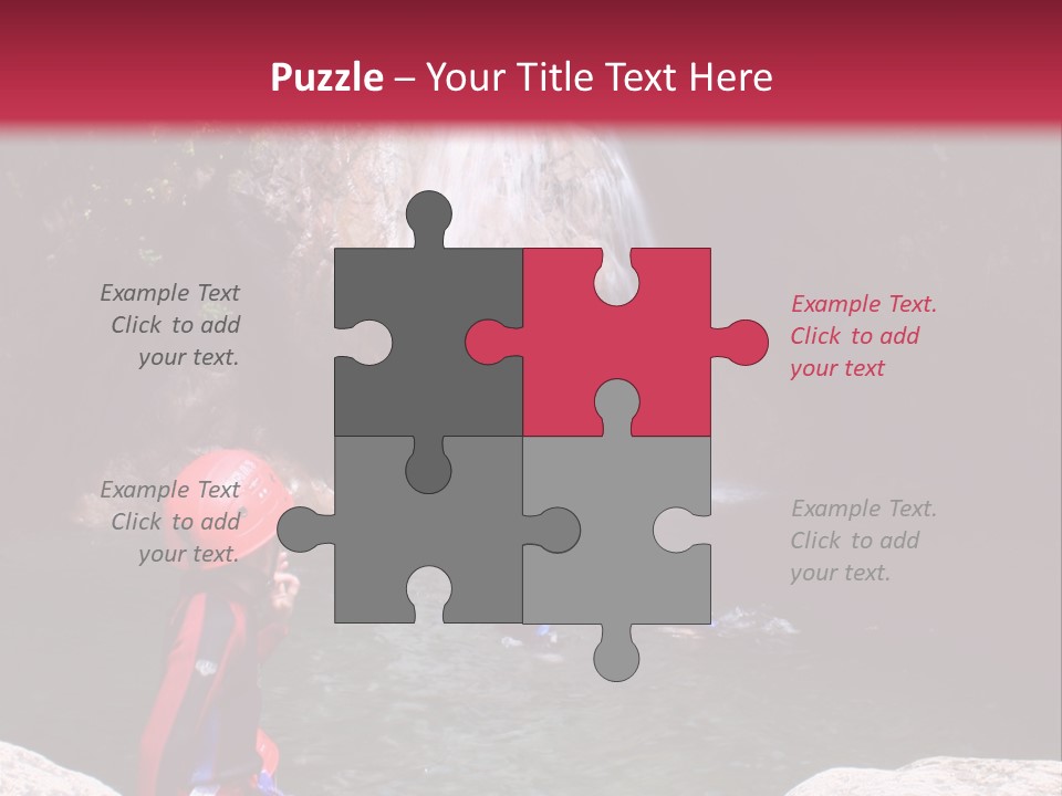 Adrenalin Sport - Canyoning. Small Child In Foreground. PowerPoint Template