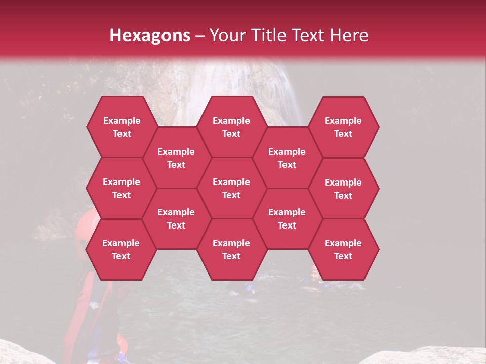 Adrenalin Sport - Canyoning. Small Child In Foreground. PowerPoint Template