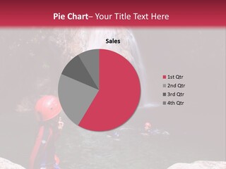 Adrenalin Sport - Canyoning. Small Child In Foreground. PowerPoint Template