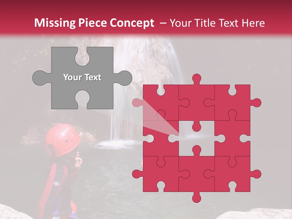 Adrenalin Sport - Canyoning. Small Child In Foreground. PowerPoint Template