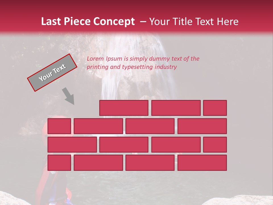 Adrenalin Sport - Canyoning. Small Child In Foreground. PowerPoint Template