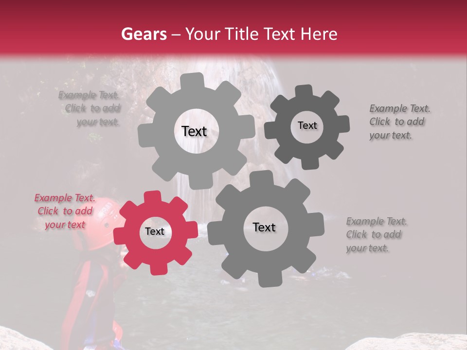 Adrenalin Sport - Canyoning. Small Child In Foreground. PowerPoint Template