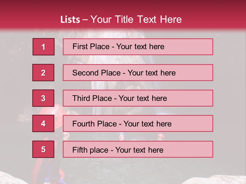 Adrenalin Sport - Canyoning. Small Child In Foreground. PowerPoint Template