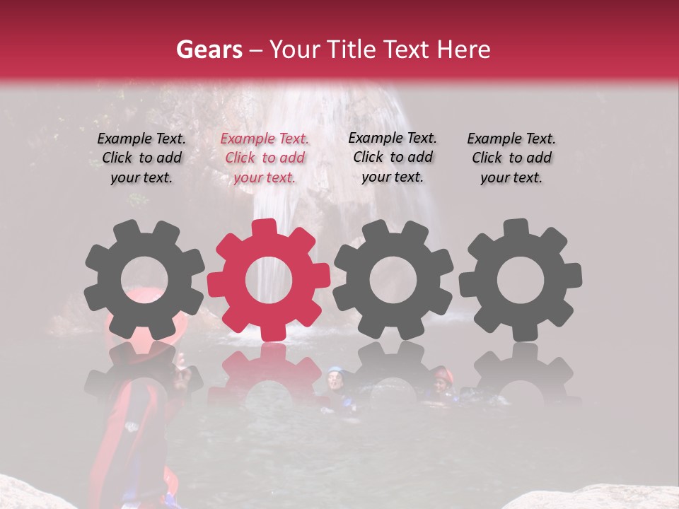 Adrenalin Sport - Canyoning. Small Child In Foreground. PowerPoint Template