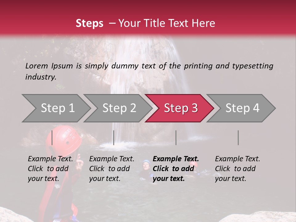 Adrenalin Sport - Canyoning. Small Child In Foreground. PowerPoint Template
