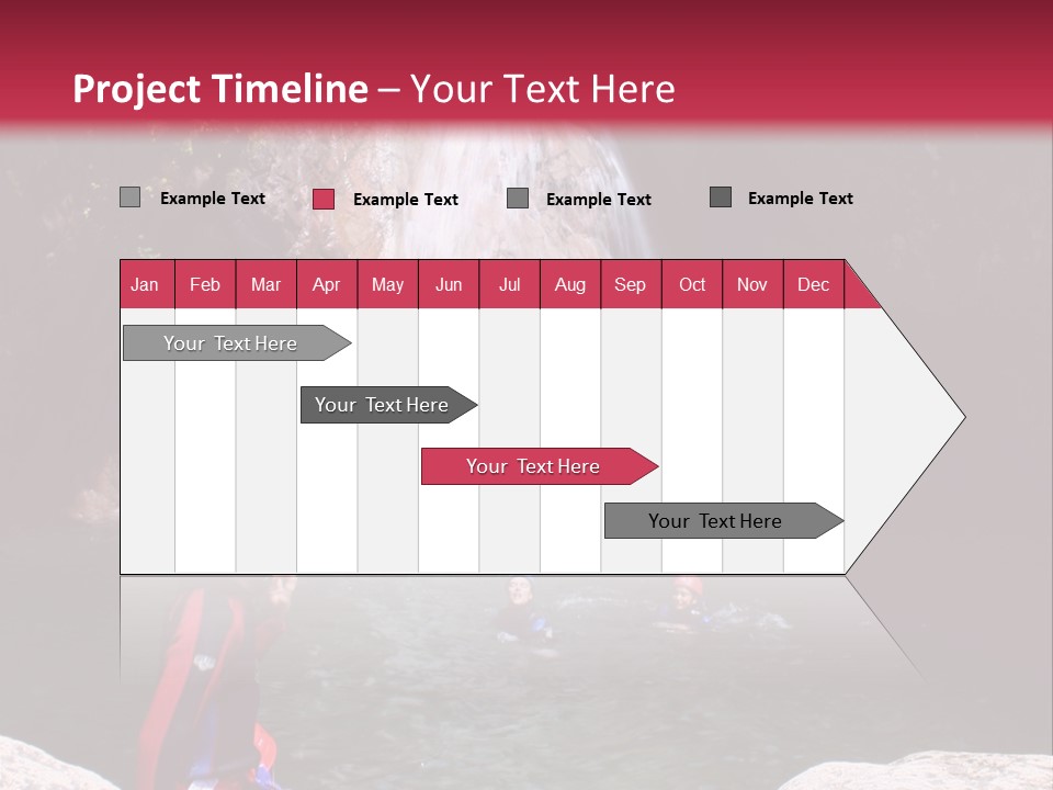 Adrenalin Sport - Canyoning. Small Child In Foreground. PowerPoint Template