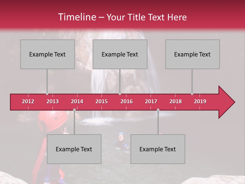 Adrenalin Sport - Canyoning. Small Child In Foreground. PowerPoint Template