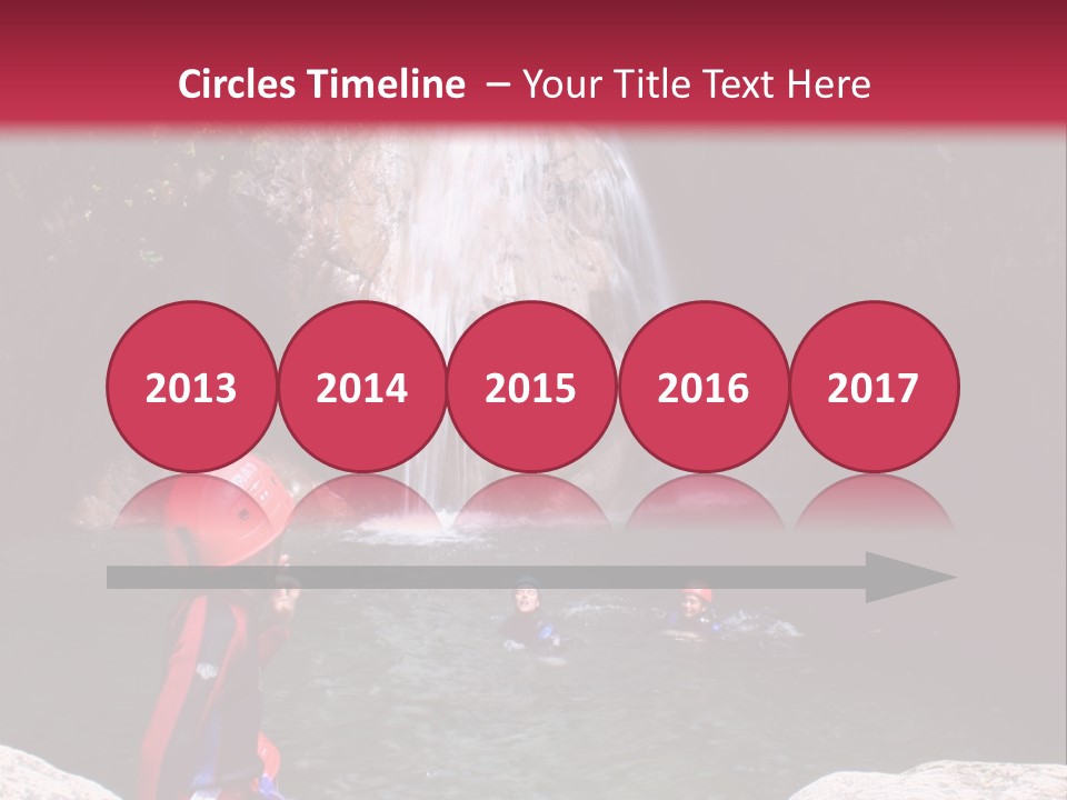 Adrenalin Sport - Canyoning. Small Child In Foreground. PowerPoint Template