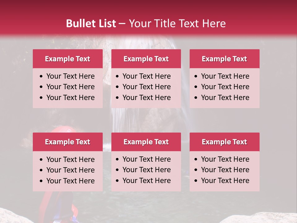 Adrenalin Sport - Canyoning. Small Child In Foreground. PowerPoint Template