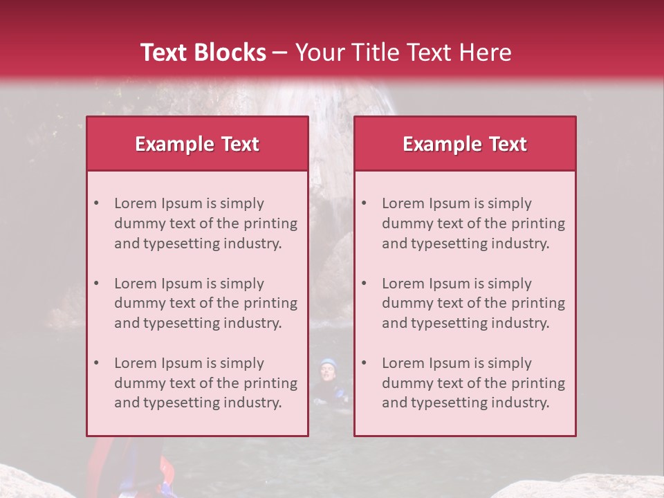 Adrenalin Sport - Canyoning. Small Child In Foreground. PowerPoint Template