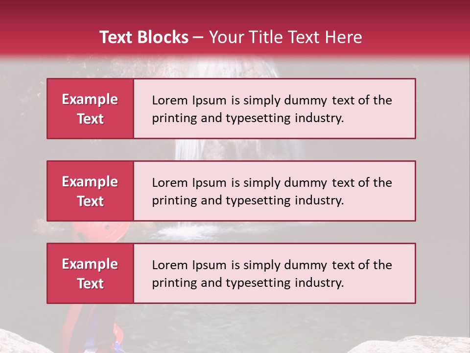 Adrenalin Sport - Canyoning. Small Child In Foreground. PowerPoint Template