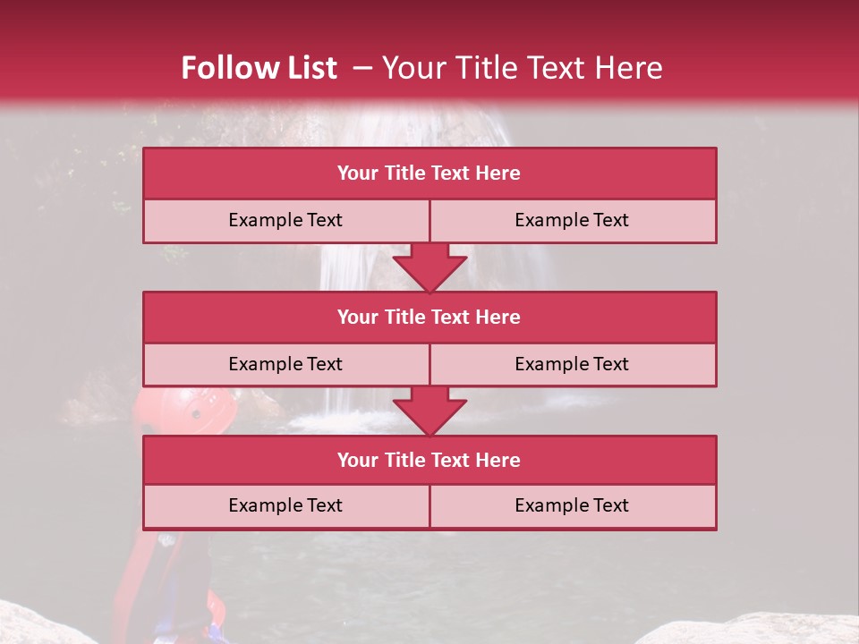 Adrenalin Sport - Canyoning. Small Child In Foreground. PowerPoint Template