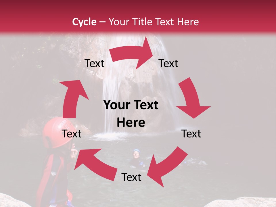 Adrenalin Sport - Canyoning. Small Child In Foreground. PowerPoint Template