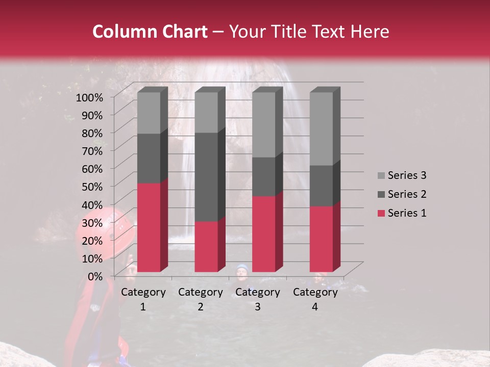 Adrenalin Sport - Canyoning. Small Child In Foreground. PowerPoint Template