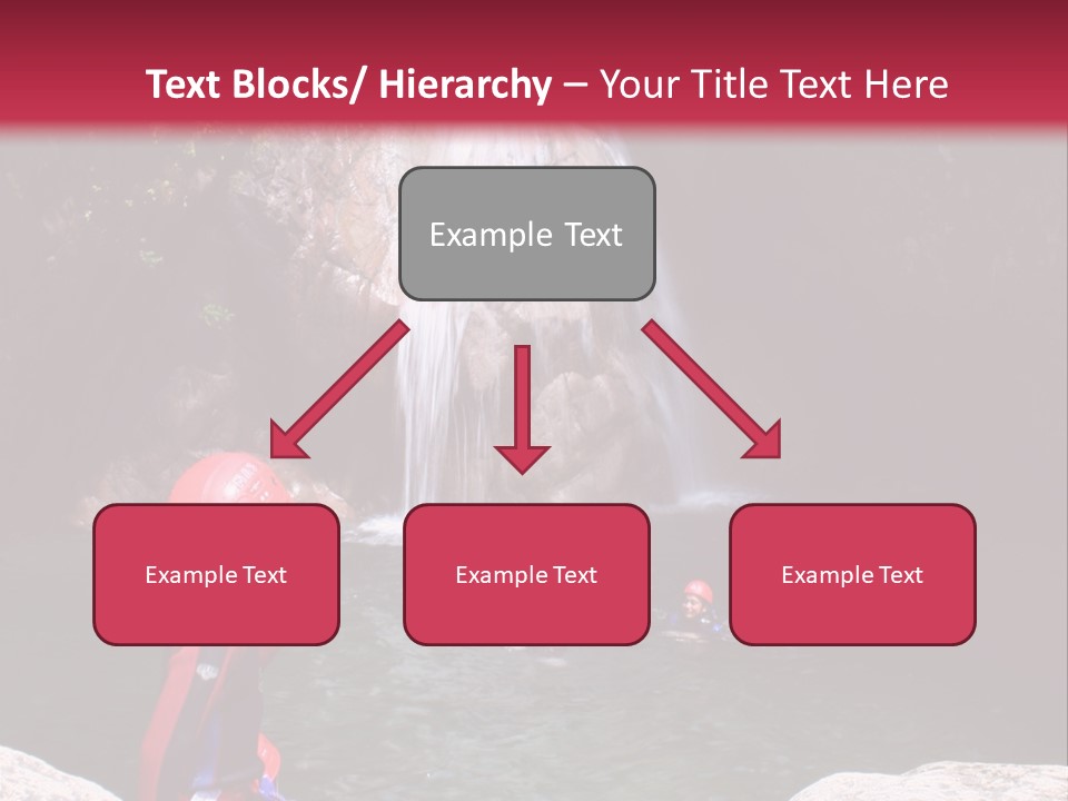 Adrenalin Sport - Canyoning. Small Child In Foreground. PowerPoint Template
