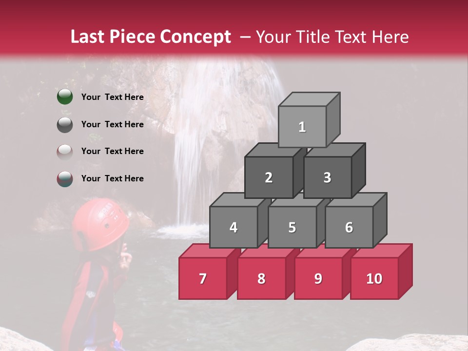 Adrenalin Sport - Canyoning. Small Child In Foreground. PowerPoint Template