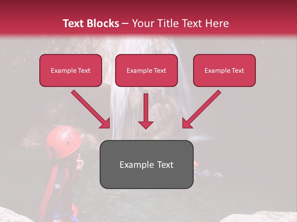 Adrenalin Sport - Canyoning. Small Child In Foreground. PowerPoint Template