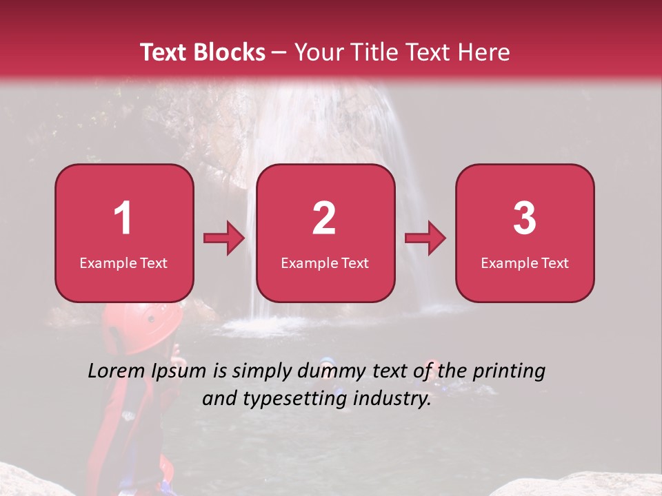 Adrenalin Sport - Canyoning. Small Child In Foreground. PowerPoint Template