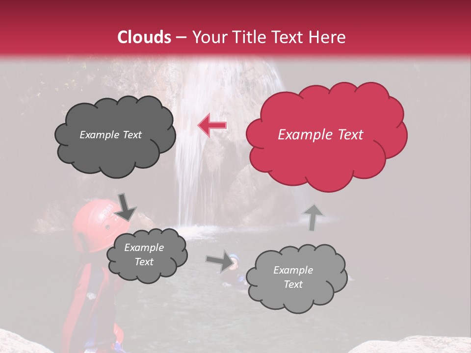 Adrenalin Sport - Canyoning. Small Child In Foreground. PowerPoint Template