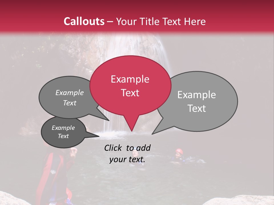 Adrenalin Sport - Canyoning. Small Child In Foreground. PowerPoint Template