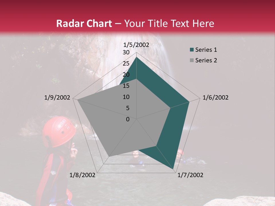 Adrenalin Sport - Canyoning. Small Child In Foreground. PowerPoint Template
