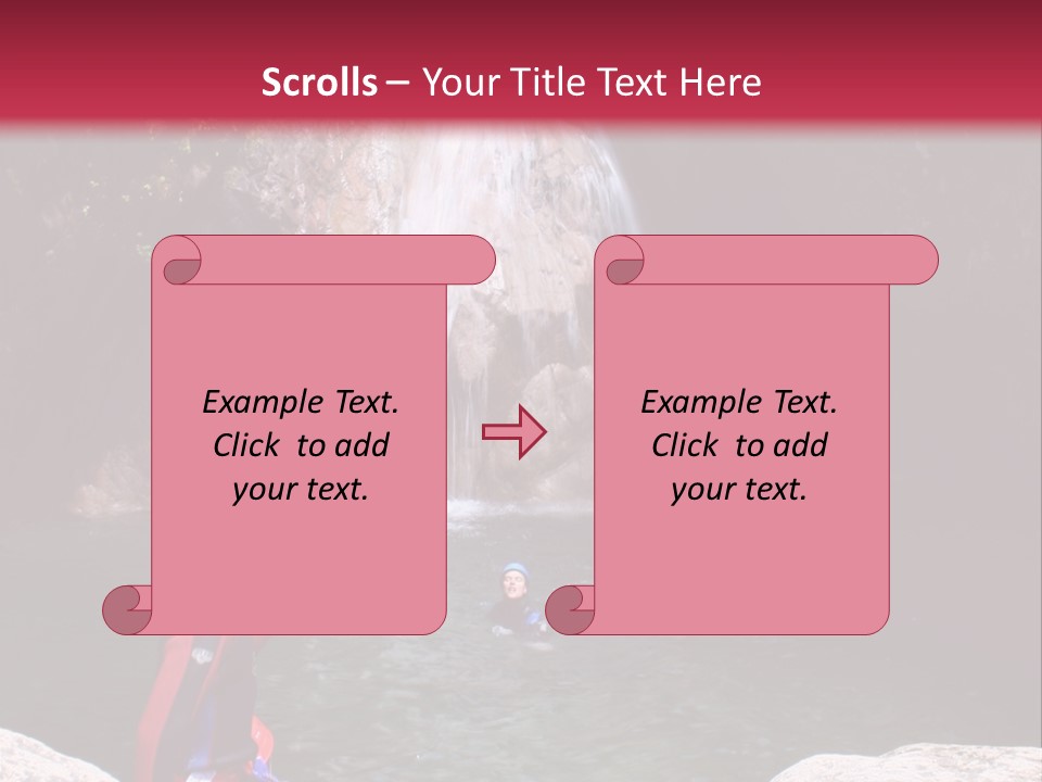 Adrenalin Sport - Canyoning. Small Child In Foreground. PowerPoint Template