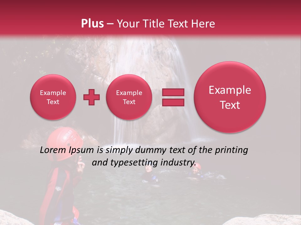 Adrenalin Sport - Canyoning. Small Child In Foreground. PowerPoint Template