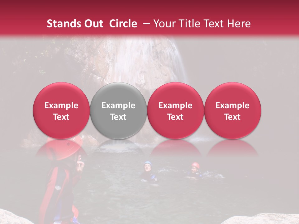 Adrenalin Sport - Canyoning. Small Child In Foreground. PowerPoint Template