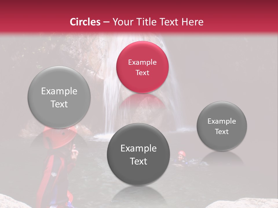 Adrenalin Sport - Canyoning. Small Child In Foreground. PowerPoint Template