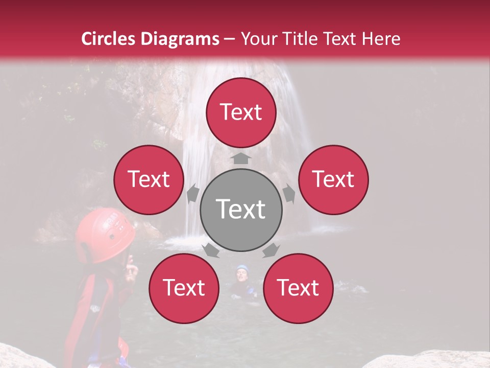 Adrenalin Sport - Canyoning. Small Child In Foreground. PowerPoint Template