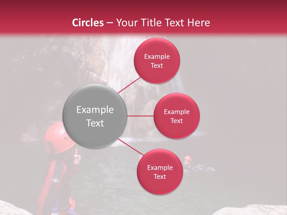 Adrenalin Sport - Canyoning. Small Child In Foreground. PowerPoint Template