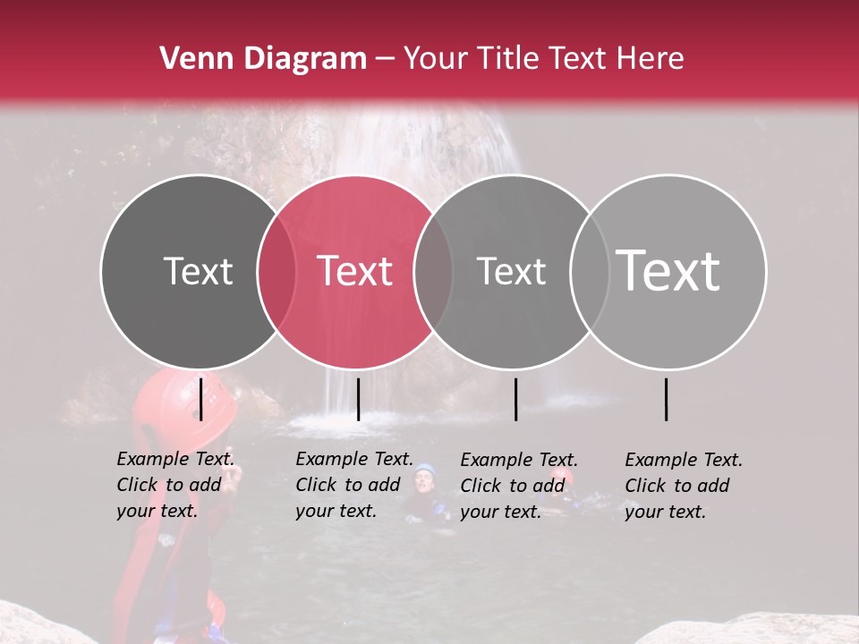 Adrenalin Sport - Canyoning. Small Child In Foreground. PowerPoint Template