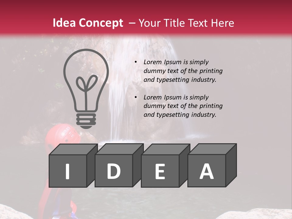 Adrenalin Sport - Canyoning. Small Child In Foreground. PowerPoint Template