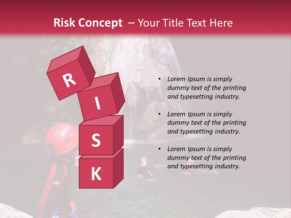 Adrenalin Sport - Canyoning. Small Child In Foreground. PowerPoint Template