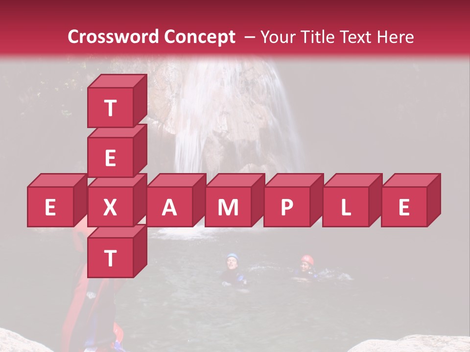 Adrenalin Sport - Canyoning. Small Child In Foreground. PowerPoint Template