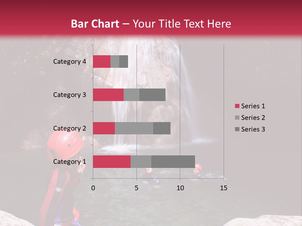 Adrenalin Sport - Canyoning. Small Child In Foreground. PowerPoint Template