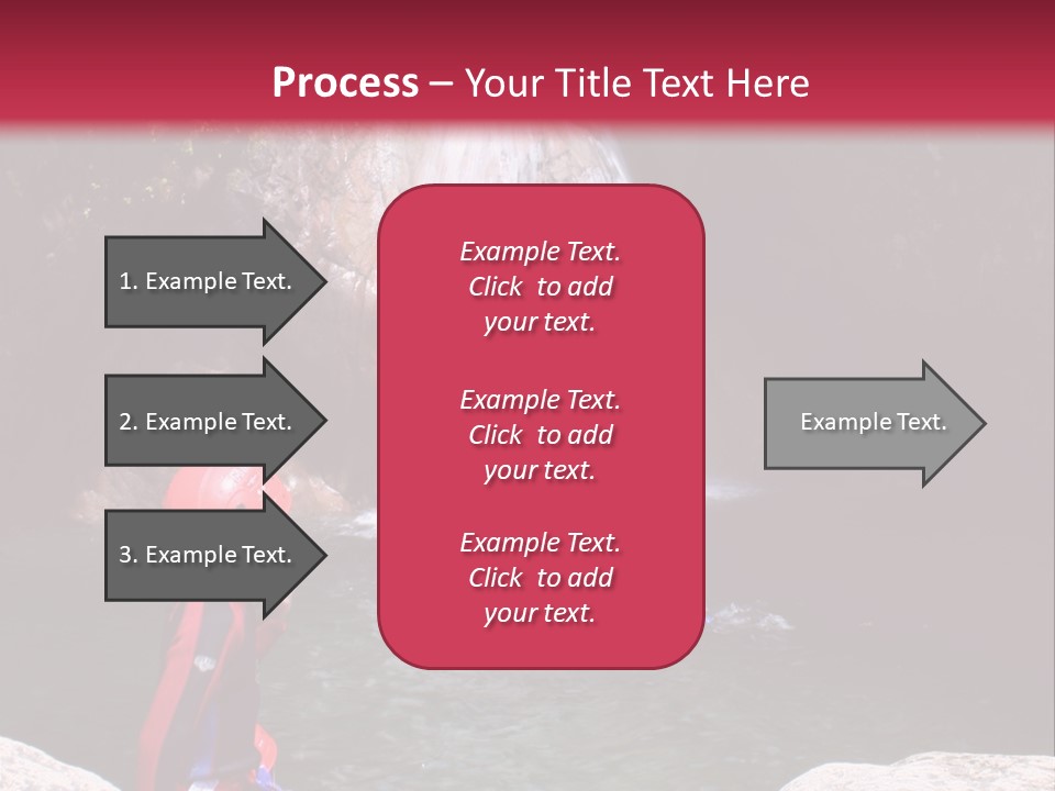 Adrenalin Sport - Canyoning. Small Child In Foreground. PowerPoint Template